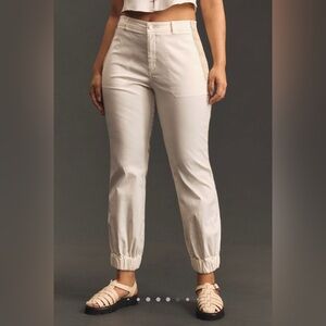 NWT Anthropologie Richie Slim Joggers in white, size 14